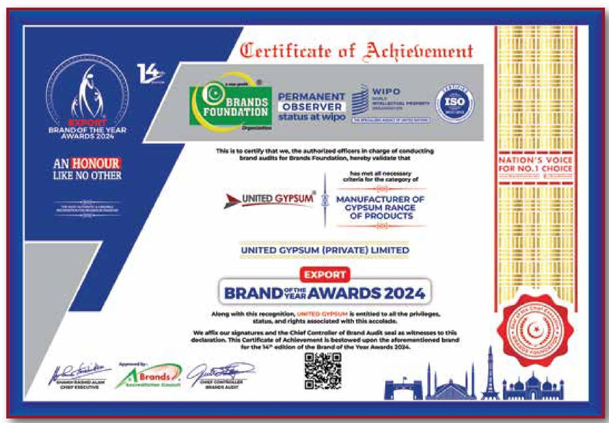 Export Brand of the Year 2024 certificate