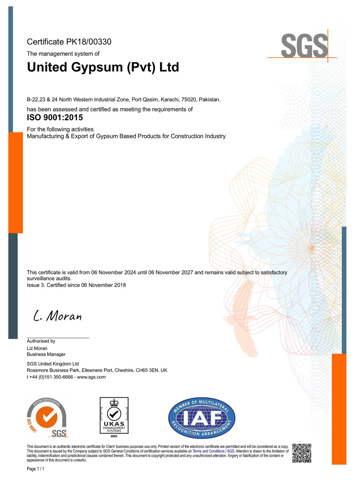 ISO 9001-2015 certificate