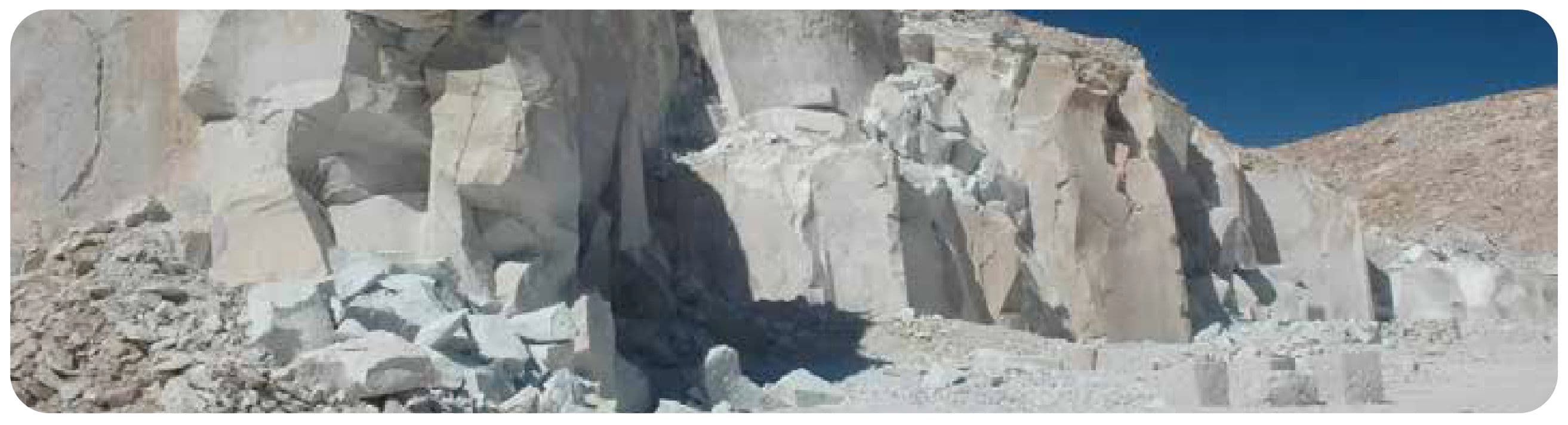 Gypsum rock quarry in Pakistan, the raw material for United Gypsum's products
