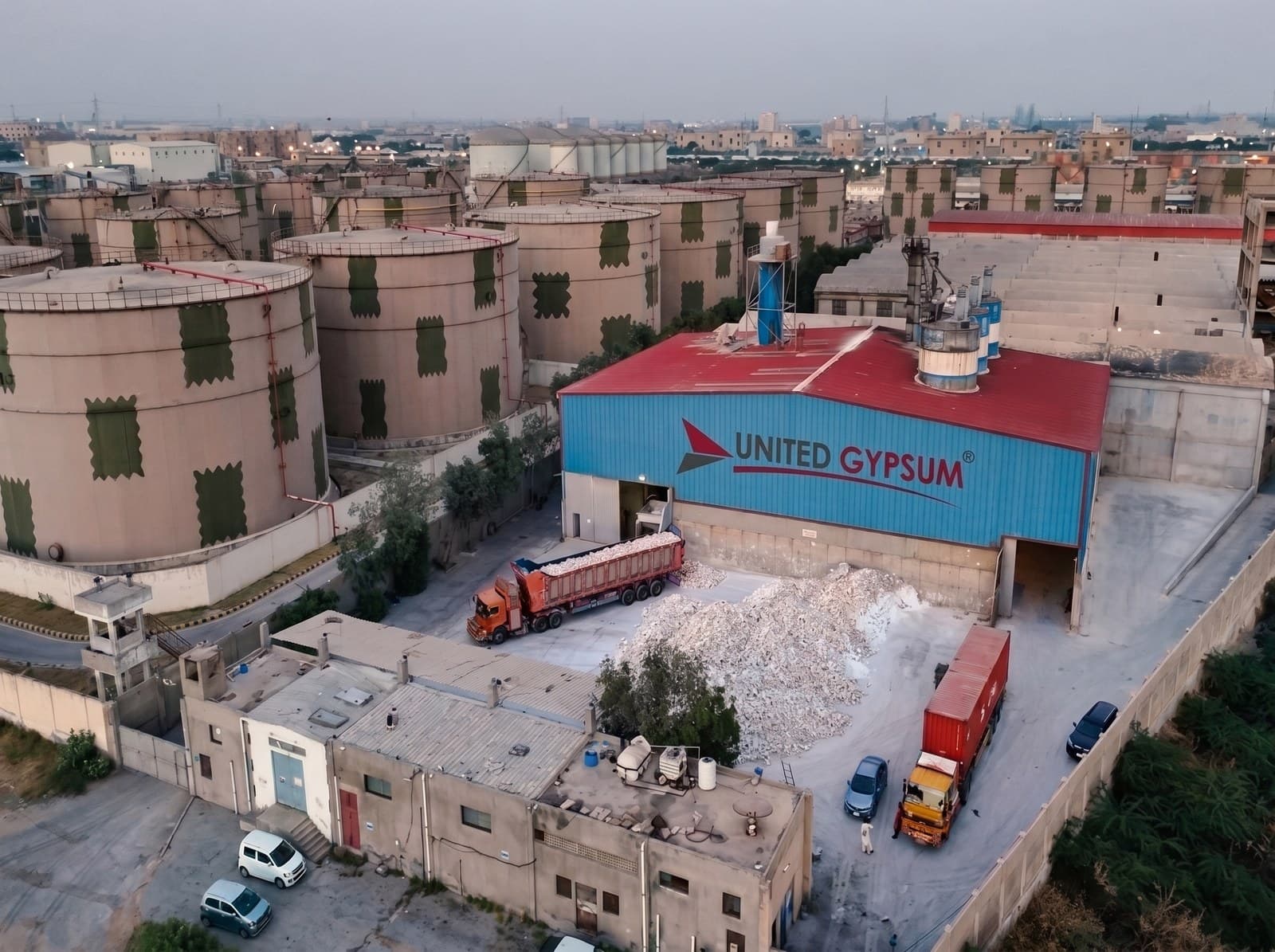 United Gypsum manufacturing facility at Port Qasim, Karachi
